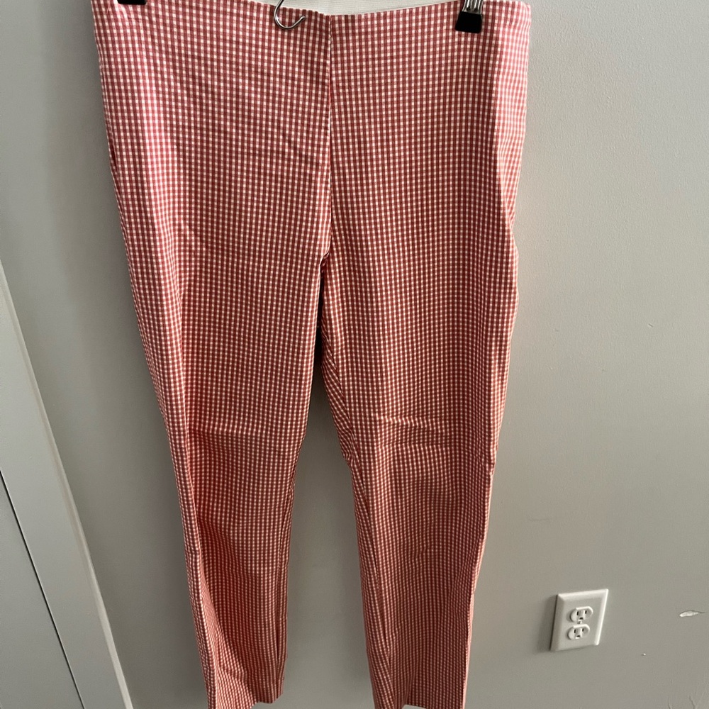 Red Gingham Women's Business Casual Pants